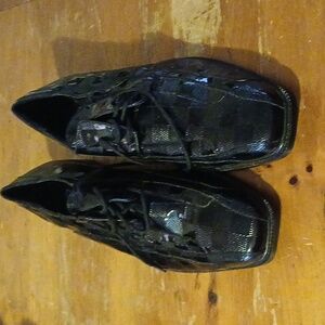 Carelli Men's Black Checkered Dress Shoes